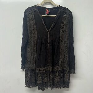 Johnny Was Eyelet Long Sleeve Tunic